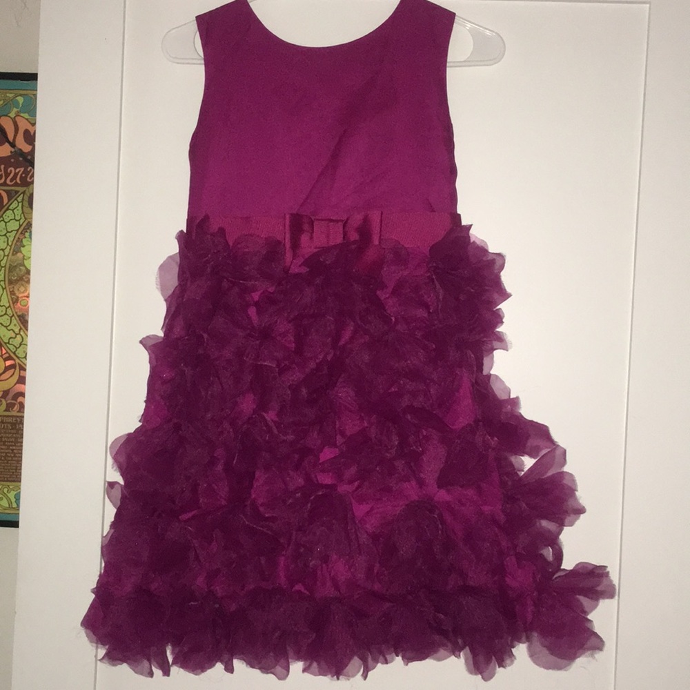Orchid decorated dress, dark pink.